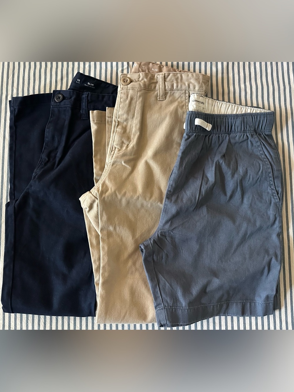 Crewcuts Boys Navy, Khaki & Slate Blue Pants Trio